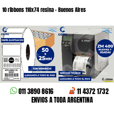 10 ribbons 110x74 resina - Buenos Aires