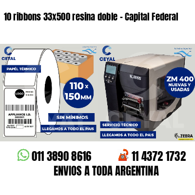 10 ribbons 33x500 resina doble - Capital Federal