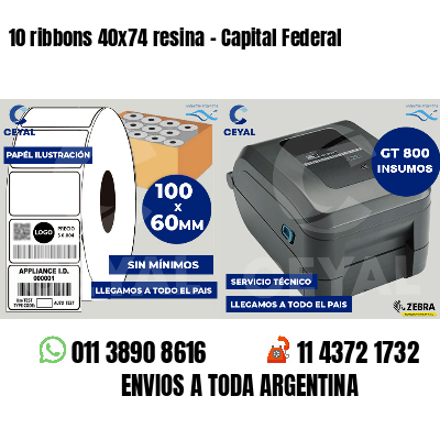 10 ribbons 40x74 resina - Capital Federal