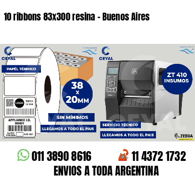 10 ribbons 83x300 resina - Buenos Aires