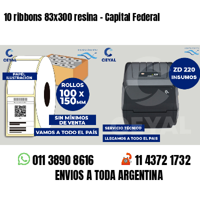 10 ribbons 83x300 resina - Capital Federal