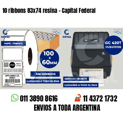10 ribbons 83x74 resina - Capital Federal