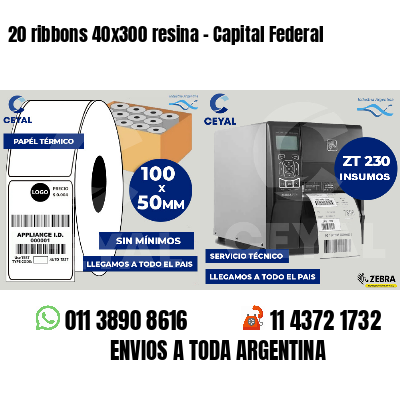 20 ribbons 40x300 resina - Capital Federal