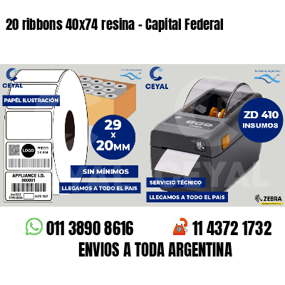 20 ribbons 40x74 resina - Capital Federal
