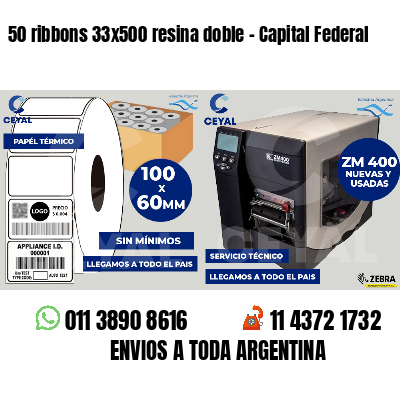 50 ribbons 33x500 resina doble - Capital Federal