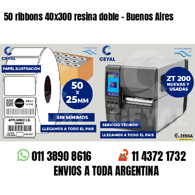 50 ribbons 40x300 resina doble - Buenos Aires