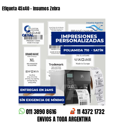Etiqueta 45x40 - Insumos Zebra