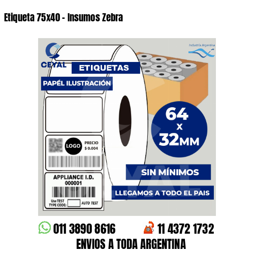 Etiqueta 75×40 – Insumos Zebra