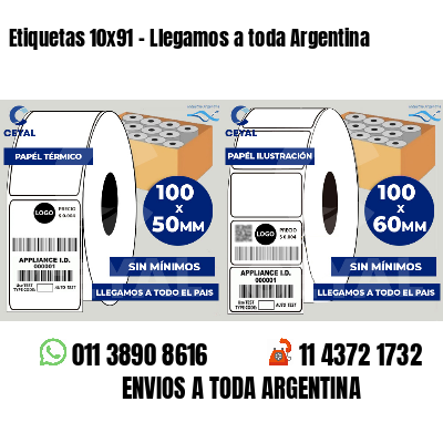Etiquetas 10x91 - Llegamos a toda Argentina