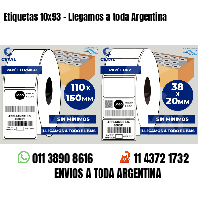Etiquetas 10x93 - Llegamos a toda Argentina