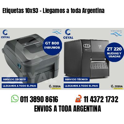 Etiquetas 10x93 - Llegamos a toda Argentina