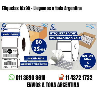 Etiquetas 10x98 - Llegamos a toda Argentina