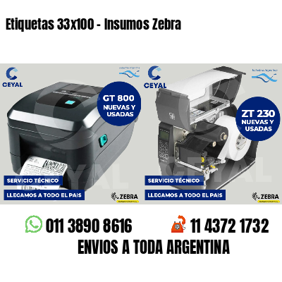 Etiquetas 33x100 - Insumos Zebra