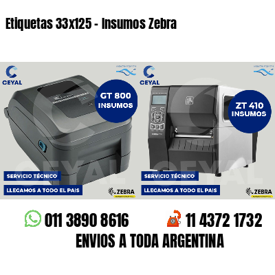 Etiquetas 33x125 - Insumos Zebra