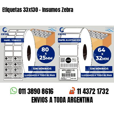 Etiquetas 33x130 - Insumos Zebra