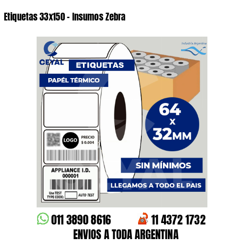 Etiquetas 33×150 – Insumos Zebra