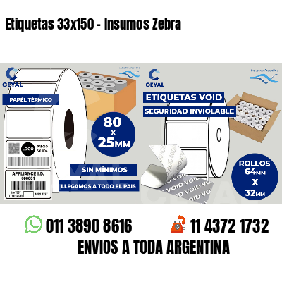 Etiquetas 33x150 - Insumos Zebra