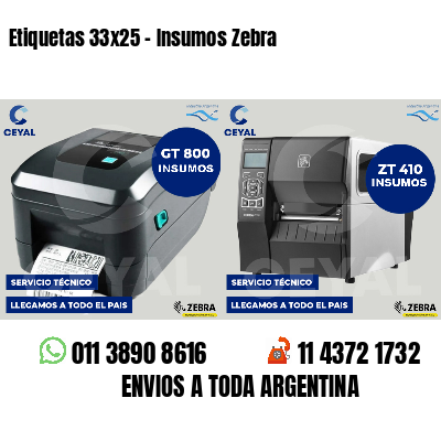 Etiquetas 33x25 - Insumos Zebra