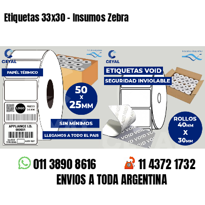 Etiquetas 33x30 - Insumos Zebra