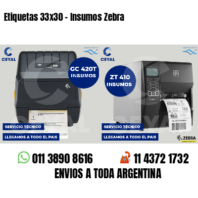 Etiquetas 33x30 - Insumos Zebra