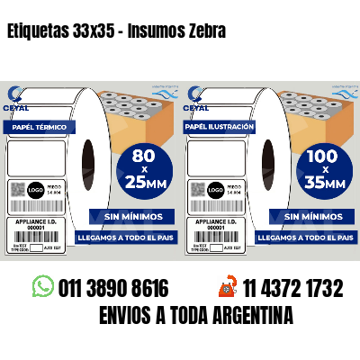 Etiquetas 33x35 - Insumos Zebra 