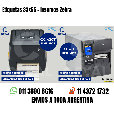 Etiquetas 33x55 - Insumos Zebra