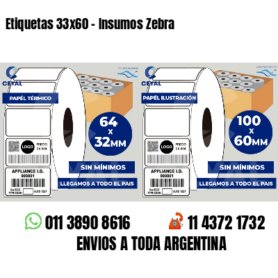 Etiquetas 33x60 - Insumos Zebra