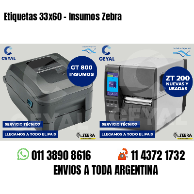 Etiquetas 33x60 - Insumos Zebra