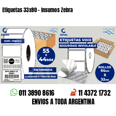 Etiquetas 33x80 - Insumos Zebra