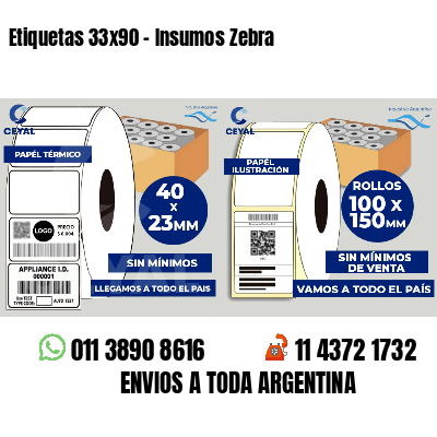 Etiquetas 33x90 - Insumos Zebra 