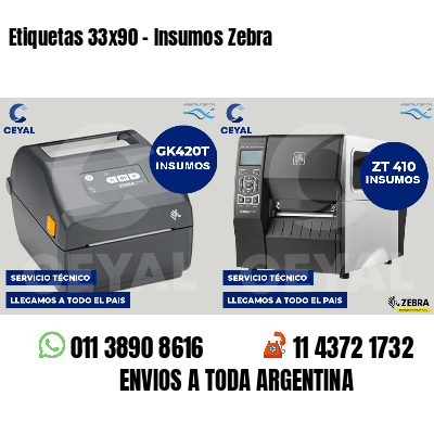 Etiquetas 33x90 - Insumos Zebra 