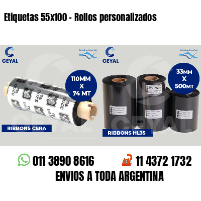 Etiquetas 55x100 - Rollos personalizados