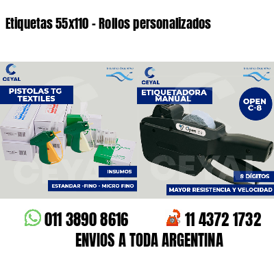 Etiquetas 55x110 - Rollos personalizados