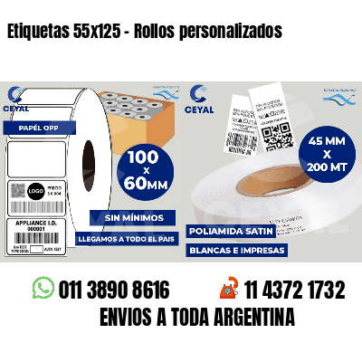Etiquetas 55x125 - Rollos personalizados