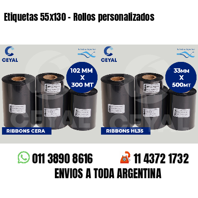 Etiquetas 55x130 - Rollos personalizados