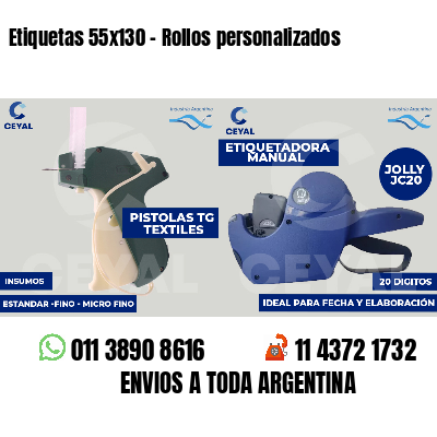 Etiquetas 55x130 - Rollos personalizados