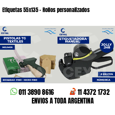 Etiquetas 55x135 - Rollos personalizados