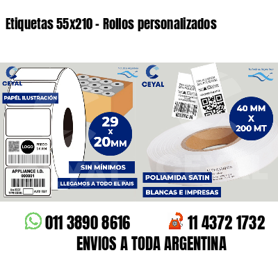 Etiquetas 55x210 - Rollos personalizados