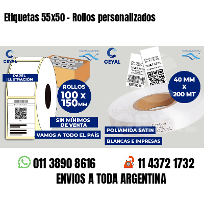 Etiquetas 55x50 - Rollos personalizados