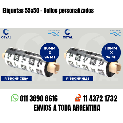 Etiquetas 55x50 - Rollos personalizados