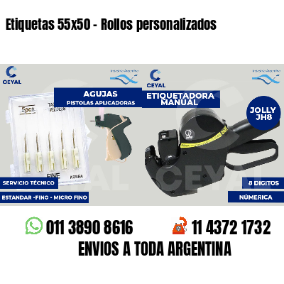 Etiquetas 55x50 - Rollos personalizados