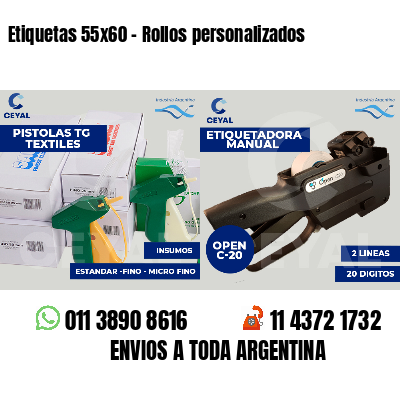 Etiquetas 55x60 - Rollos personalizados