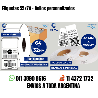 Etiquetas 55x70 - Rollos personalizados