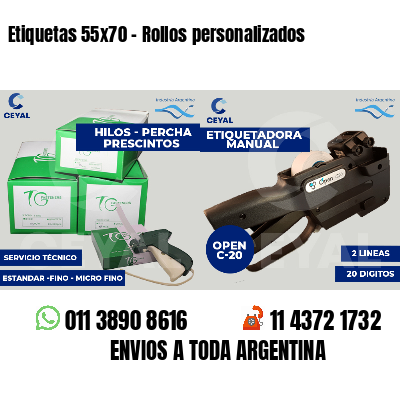 Etiquetas 55x70 - Rollos personalizados