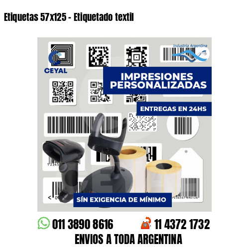 Etiquetas 57x125 - Etiquetado textil
