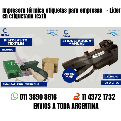 Impresora térmica etiquetas para empresas   - Líder en etiquetado textil