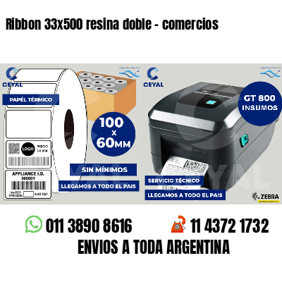 Ribbon 33x500 resina doble - comercios