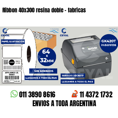 Ribbon 40x300 resina doble - fabricas