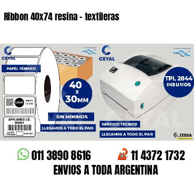 Ribbon 40x74 resina - textileras