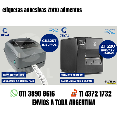 etiquetas adhesivas Zt410 alimentos
